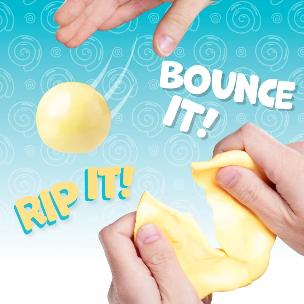 Putty can be bounced like a ball or ripped like paper