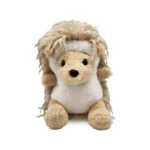 Feathers Hedgehog tan and brown dangly feathers cream-colored belly with black bead eyes with a plush body