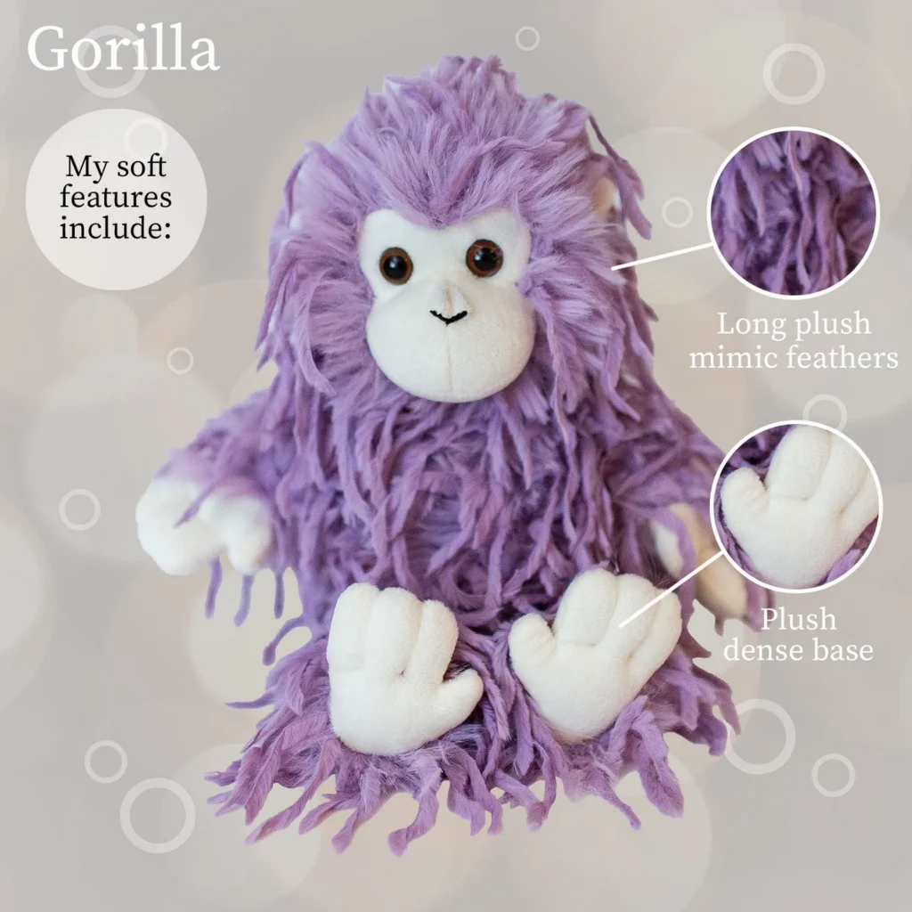 Long plush purple feathers and a plush dense base
