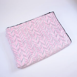 Custom Weighted Teen/Adult Blanket (48" x 72") - Blush Pink Herringbone